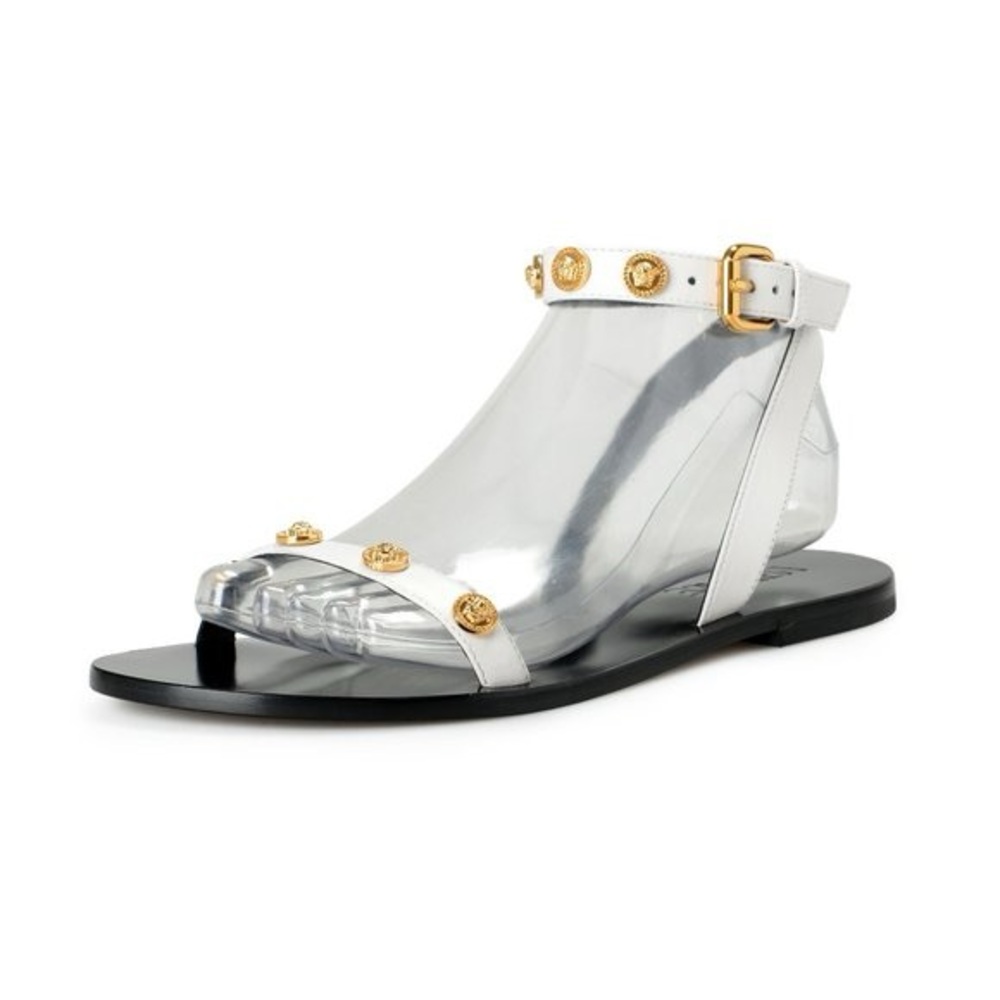 ❣️SOLD NEW VERSACE Medusa Women's White Ankle Strap Sandals 6.5 US (EU 36.5)